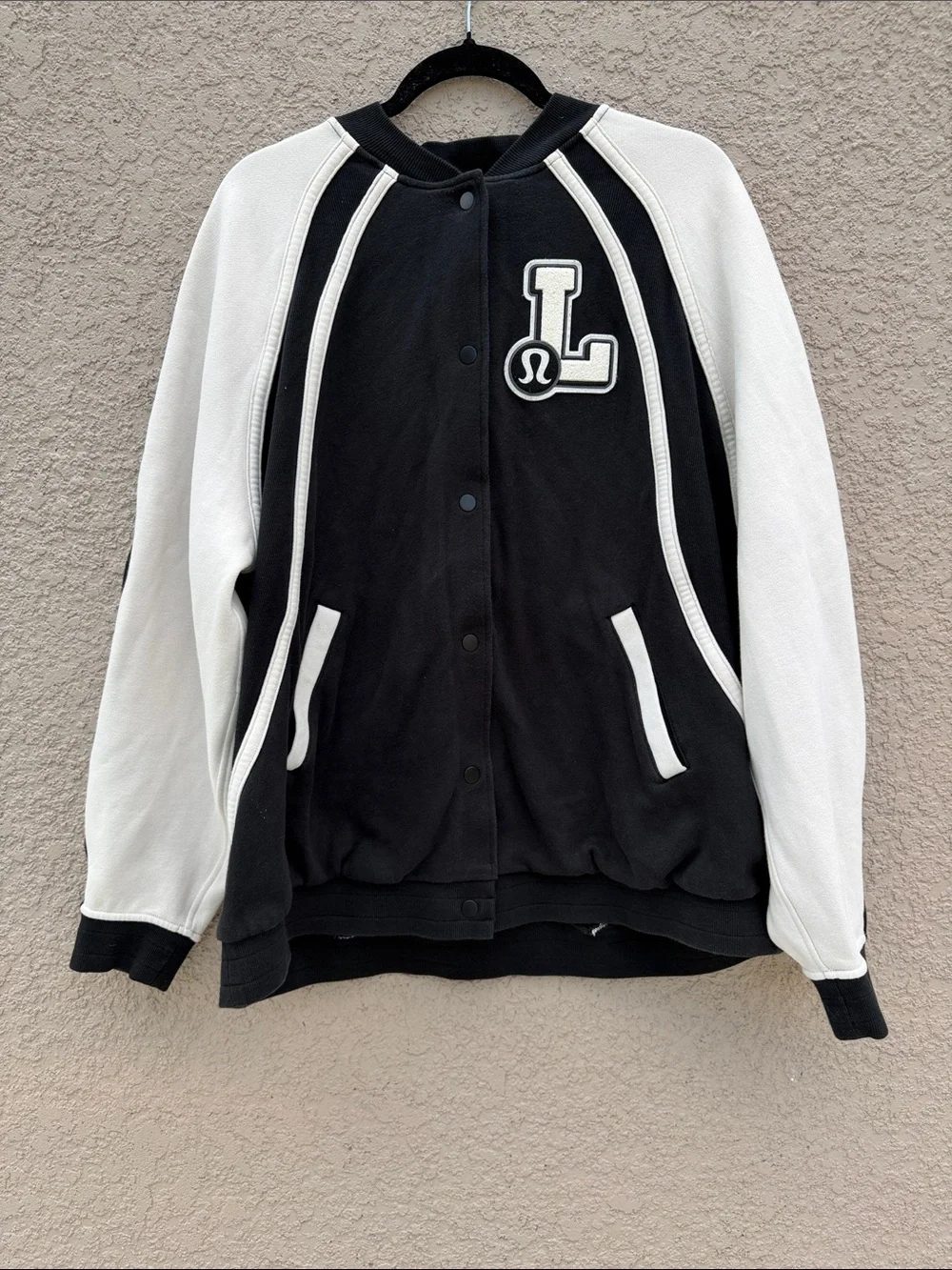 lululemon athletica Black & Cream Letterman Jacket